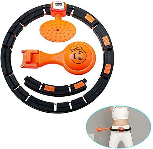 RECHING Smart Hula Hoops Fitness Weight Loss Weight Loss Belly Fat Burning Detachable Hula Hoops Suitable for Beginner Trainer Exercise Weight Loss (Black)