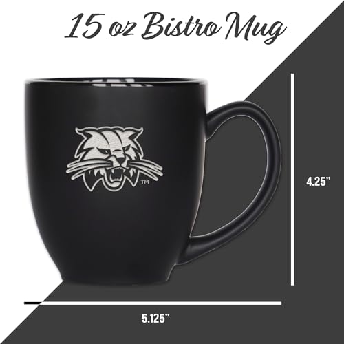 Image of Rico Industries NCAA Primary 15-Oz Personalized Matte Black Bistro Mug - for Hot or Cold Drinks