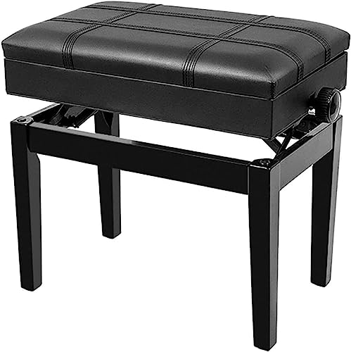 SXSHEYS Taburete de Piano para Banquete Familiar, tocador, Banco de Altura Ajustable, Asiento para Teclado con Compartimento para Guardar Libros de música, Cuero Acolchado Grueso, B