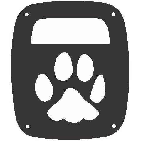 JeepTails Dog Paw Tail lamp Light Covers Compatible with Jeep TJ Model Wrangler - Black - Set of 2 Cover