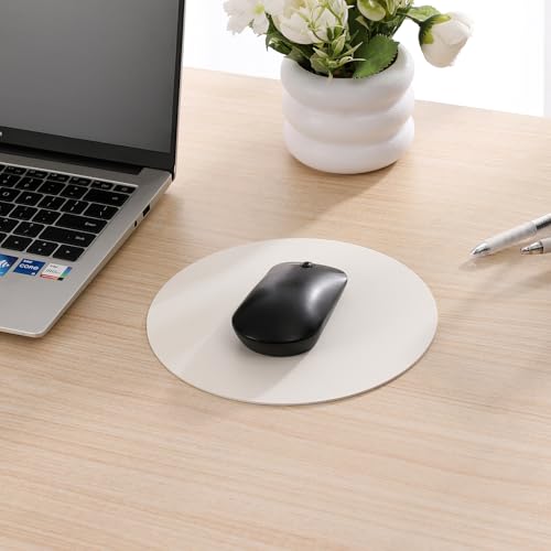 円形 デスクマット マウス対応 両面PUデスクマット、大型マウスパッド 直径22cm 厚さ2mm レザー デスクパッド 防水キーボードマット 滑り止め 防油 断熱 お手入れ簡単 カスタマイズ可能な寸法（Amazon）