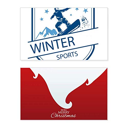Carte de Noël Vintage Illustration Montagne Hiver Sport Vacances pour Message Festif