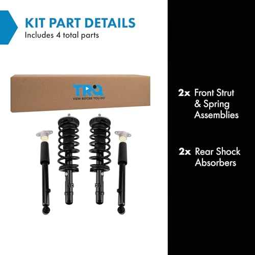 Image of TRQ Front and Rear Complete Strut Assembly & Shock Absorber Kit Complete Strut & Coil Spring Assembly Compatible with 2017 Genesis G80 2015-2016 Hyundai
