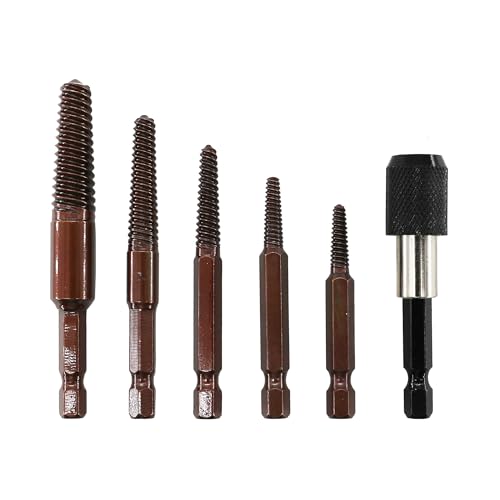 NS juvyig - Jeu de tournevis, extracteur, outil de vissage, tournevis à gauche, extracteur de vis, guide cassé endommagé 3-18 mm (marron)