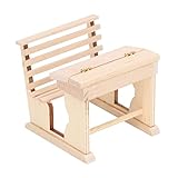 Design unique : la table ouverte rabattable et la chaise ajourée en bois recréent magnifiquement la réalité du bureau, qui peut être utilisée comme décoration de maison de poupée à l'école ou à la maison.