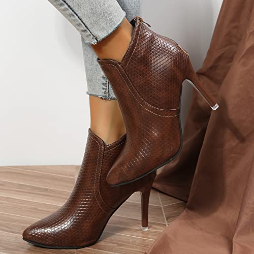 Botines de encaje transpirables con tacón de aguja elegantes para mujer 2
