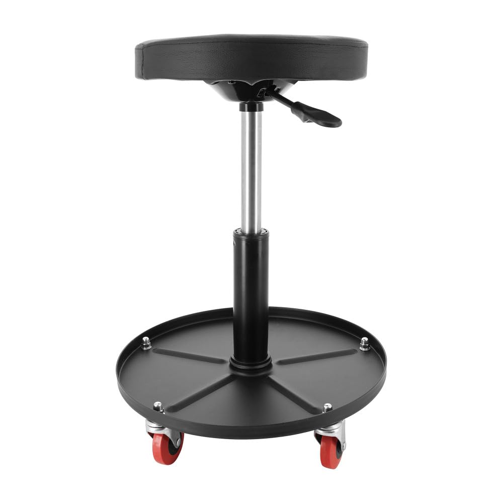 Autobest Tabouret de mécanicien réglable - Hauteur Max 52cm - Tabouret Atelier - 5 roulettes pivotantes