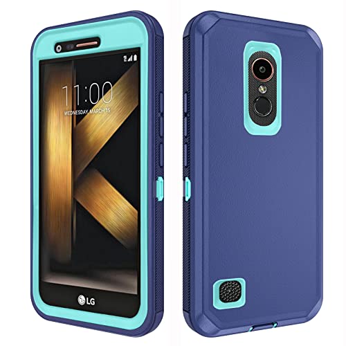 Asuwish Phone Case for LG K20/K20 Plus/K20 V/Harmony/V5/K10 2017/Grace LTE Cell Cover Hybrid Shockproof Hard Protective Heavy Duty Mobile Accessories LGK20Case LGK20Plus LGK20V K20V K 20 20K K20+ Blue