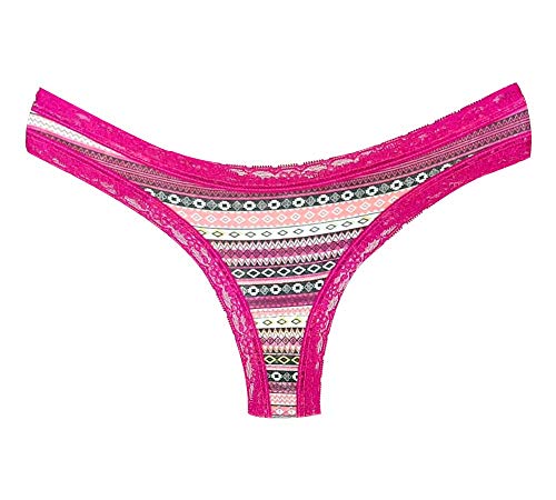 Kit 12 Calcinhas Fio Dental Algodão Estampadas Renda Absoluta Ousadia (P)