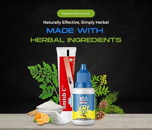 Image of Amish Combo Herbal Ant Gel & Amish-C Cockroach Gel 20g|10 Minutes Formula |Removes Entire Colony |Powerful 100% Organic No Chemical Repellent for Home Kitchen
