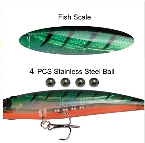 Hetkrishi Minnow Lure Green Strip 11cm 13gm Diving 1.5m. 2