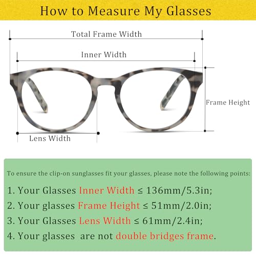 Image of Polarized Clip-on Sunglasses Over Prescription Glasses Anti-Glare UV Protection Flip-up Sun Glasses