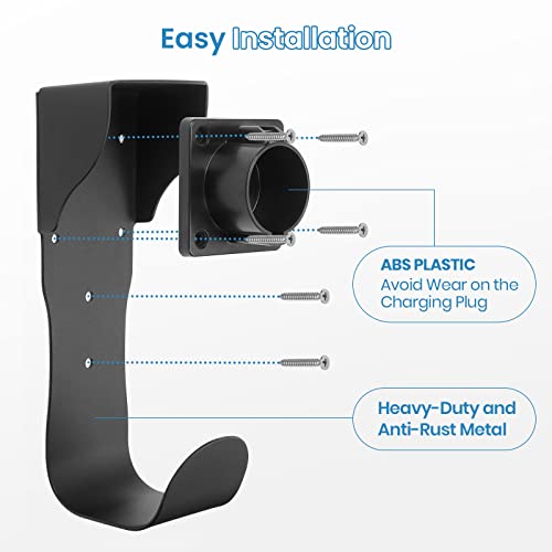Bougerv Ev Charger Holder Sae J1772 Ev Charger Holster Wall-Mount Electric Vehicle Connector Nozzle Holster Dock For Chevy Bolt, Volt, Bmw, Nissan Leaf, Fiat, Ford Fusion Charger #TOP4