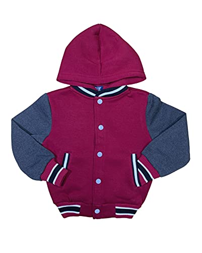 Varsity Letterman Jacket Hooded Fleece Boys Girls Unisex