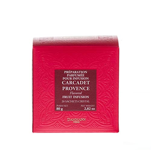 Dammann Carcadet Provence - Té o infusión de frutas mediterráneas, 20 bolsitas, 80 gr - Dammann Frères