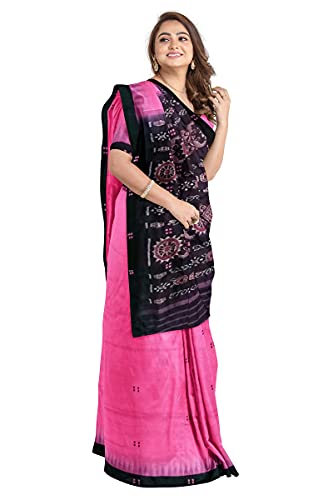 Image of Odisha Sambalpuri Handloom Ikat Women's Cotton Saree, Odisha Handloom Handmade Pure Cotton Khandua Saree, Ikkat Orissa Traditional Handloom Saree Without Blouse