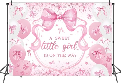 Fondo rosa para baby shower 7x5 pies miniatura 2