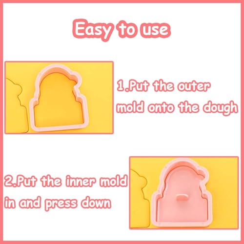 8 Piece Mini Cookie Cutters - 3D Raised Design Gingerbread, Snowman, Elk, Santa Baking Molds - Mini Christmas Ornament Cookie Cutter Set (Christmas-3)