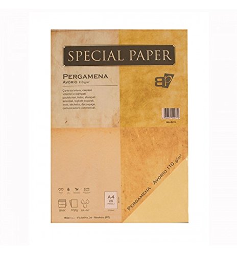BAPI S.n.c.Paper Parchment Ivory A4 110 gr. 25 ff