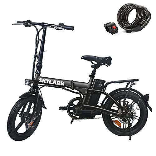 Nakto Electric Bike Electric City Ebike For Adults 250/350/500W Assisted Electric Bicycle Sport Mountain Bicycle With 36V/48V 10A Removable Lithium Battery Ebike (Black, 16" 350W Ebike) #TOP23