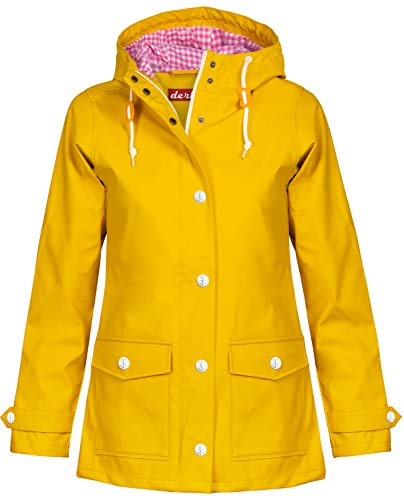 derbe Damen Regenmantel, Farbe:gelb, Größe:38