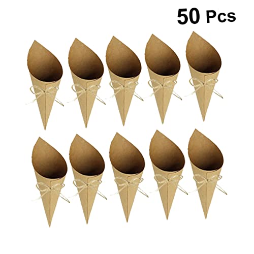 Gogogmee 50 Peças Em Formato Cônico Decoração De Envoltório Recipientes De Confete Design Conciso Ad