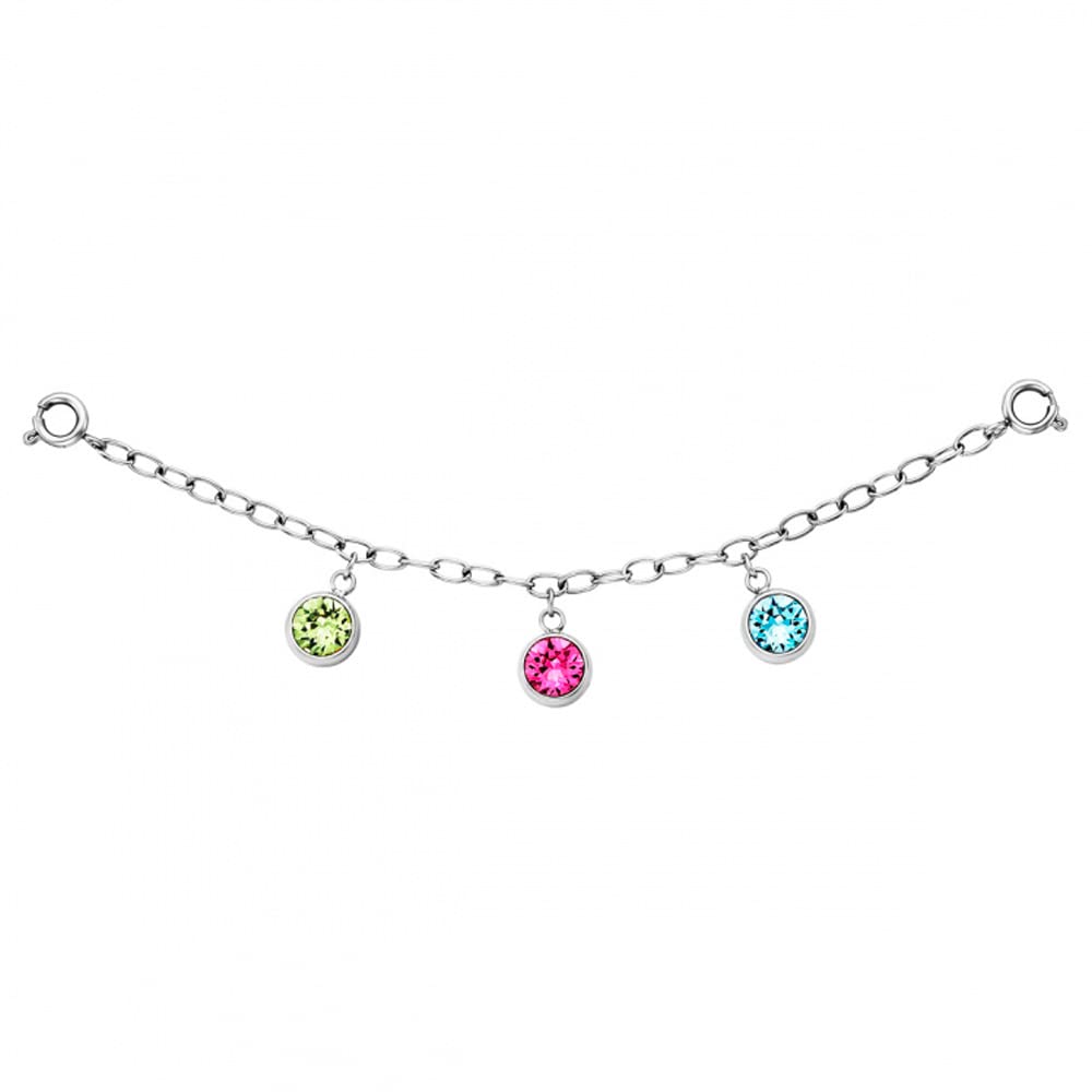 Charming Collection Interchangeable Sterling Silver Watch Charm/Band for Ladies in Silver Multicolored- JJCG25508-1