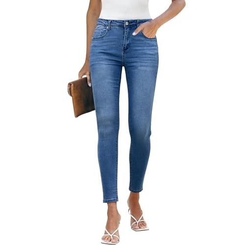 LookbookStore Skinny Jeans for Women Trendy High Waist Slim Fit Comfort Jeggings Jeans Stretchy Denim Pants Work Casual