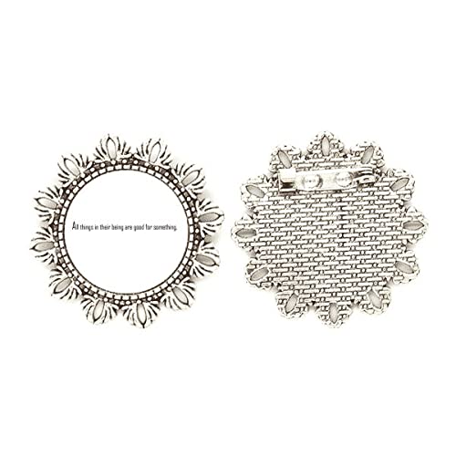 Broche de plata mediano joya de solapa con inscripción All Things Are Good