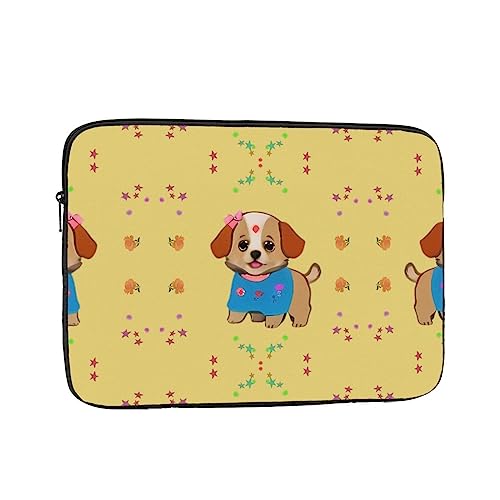 Adorable Cartoon Dog Laptop Sleeve Case 15 Inch Suitable For Notebook Computer Tablet Traveling Carrying Simple Case