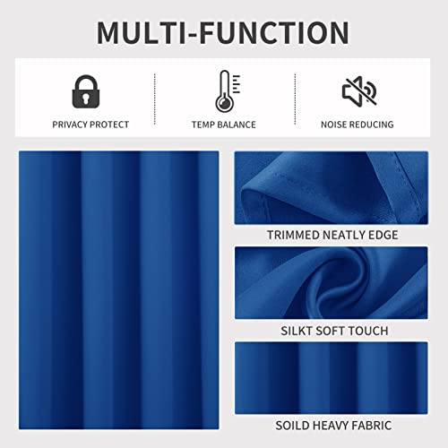 Image of Joydeco Blackout Curtains 90 Inches Long 1 Panel, Thermal Insulated Long Curtains& Drapes 1 Piece, Room Darkening Grommet Drapes for Living Room Bedroom Window (W70 x L90 Inch, Royal Blue)