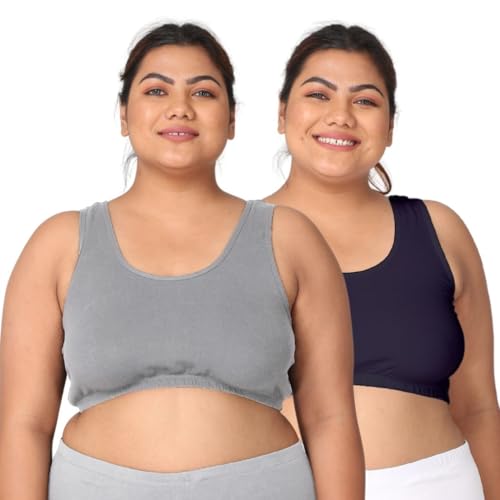Image of Adira | Plus Size Sleeping Bra for Women | Plus Size Bra | Slip On Bras to Wear at Home | Comfortable Bra | Wirefree & High Coverage | Sleep Support | Avoids Stretch Marks | Pack of 2