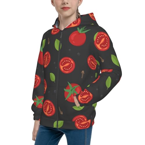Tomatoes1 Kid Hoodies Boys Zip Up Sweatshirts Girls Pullover with Pocket