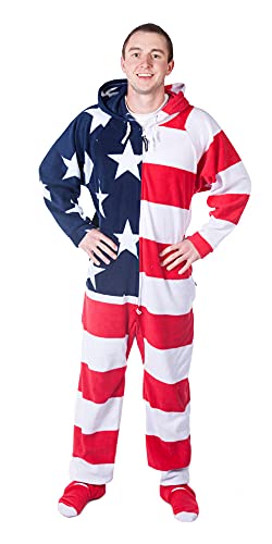 Image of Forever Lazy Footed Adult Onesies, One-Piece Pajama Jumpsuits for Men and Women, Unisex. with Detachable Feet.