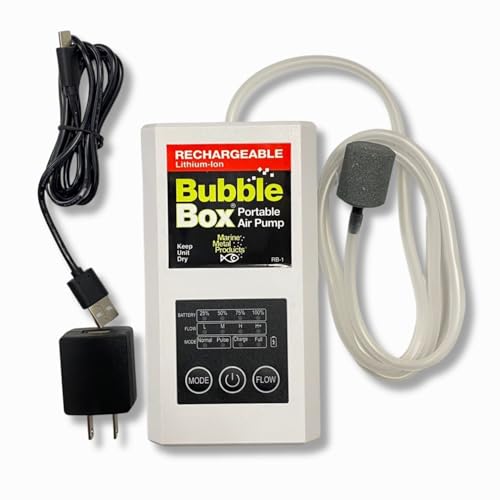 Marine Metal RB-1 Rechargeable Bubble Box Live Bait Aerator Water Resistant Air Pump Portable