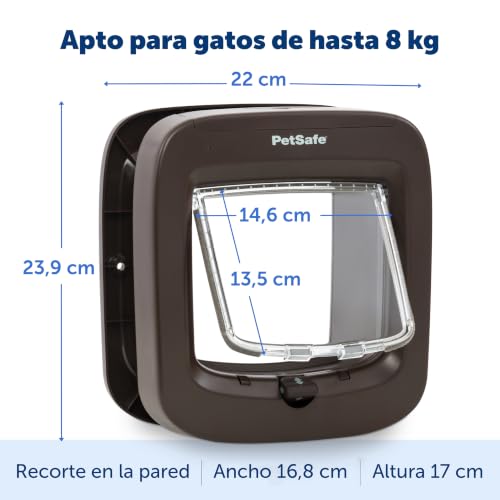 Puerta para gatos de microchip impermeable interior marrón 8