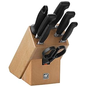 HENCKELS Four Star 8 Piece Knife Block Set, Common, Black/Stainless Steel