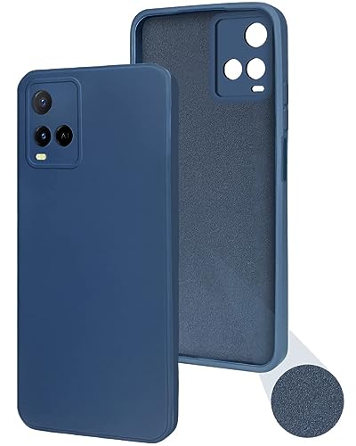 Image of Jkobi Back Cover Case for Vivo Y21 2021 | Y21G (Matte Silicone with Inside Fiber Cloth |Blue)