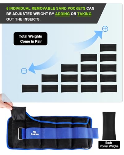 Image of Fragraim Adjustable Ankle Weights 1-3 /4 /5 /6 /8 /10 /12 /15 /20 LBS Pair with Removable Weight for Jogging, Gymnastics, Aerobics, Physical Therapy