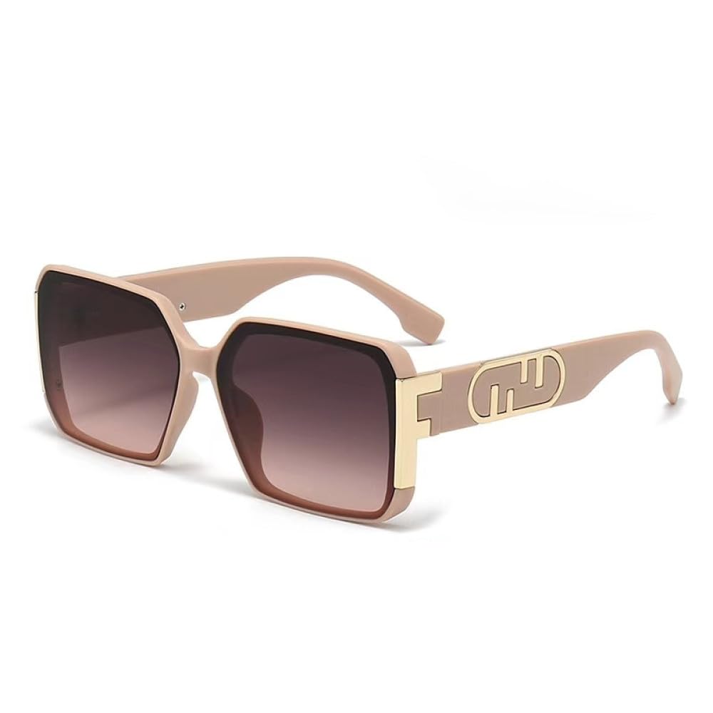 Gafas de sol cuadradas UV400 Gafas de sol de viaje retro Sombra degradada 2 piezas