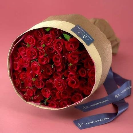 日比谷花壇 50本の赤バラの花束 アニバーサリーローズ 誕生日 結婚祝い 結婚記念日 花束 オンライン通販
