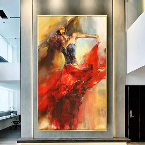 Peinture sur toile abstrait ballet fille pour insuffler poésie et douceur dans votre maison