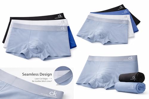 Image of Men's Innerwear Modal Plane Ultra-Soft Microfiber Stretch Underwear | Breathable, Seamless Fit Trunk Boxer Brief,Stay IceCool -Must Check Size Chart Image Pack of -3 Astd