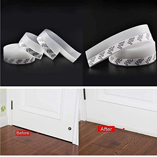 Image of Silicone Door Sealing Tape - 45 MM (3 Meter, White) | Soundproof, Windproof, Self Adhesive Sealing Sticker for Window Gaps, Insects, Bottom of Doors, Weather Stripping tape