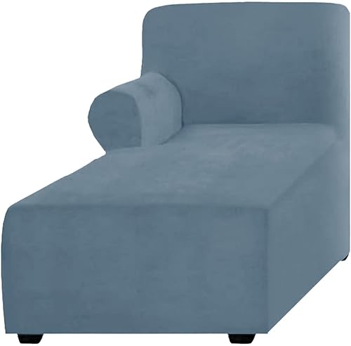 Funda de terciopelo para sofá modular izquierdoderecho, funda gruesa en forma de L, funda de felpa suave para sofá seccional sofá biplaza (gris y