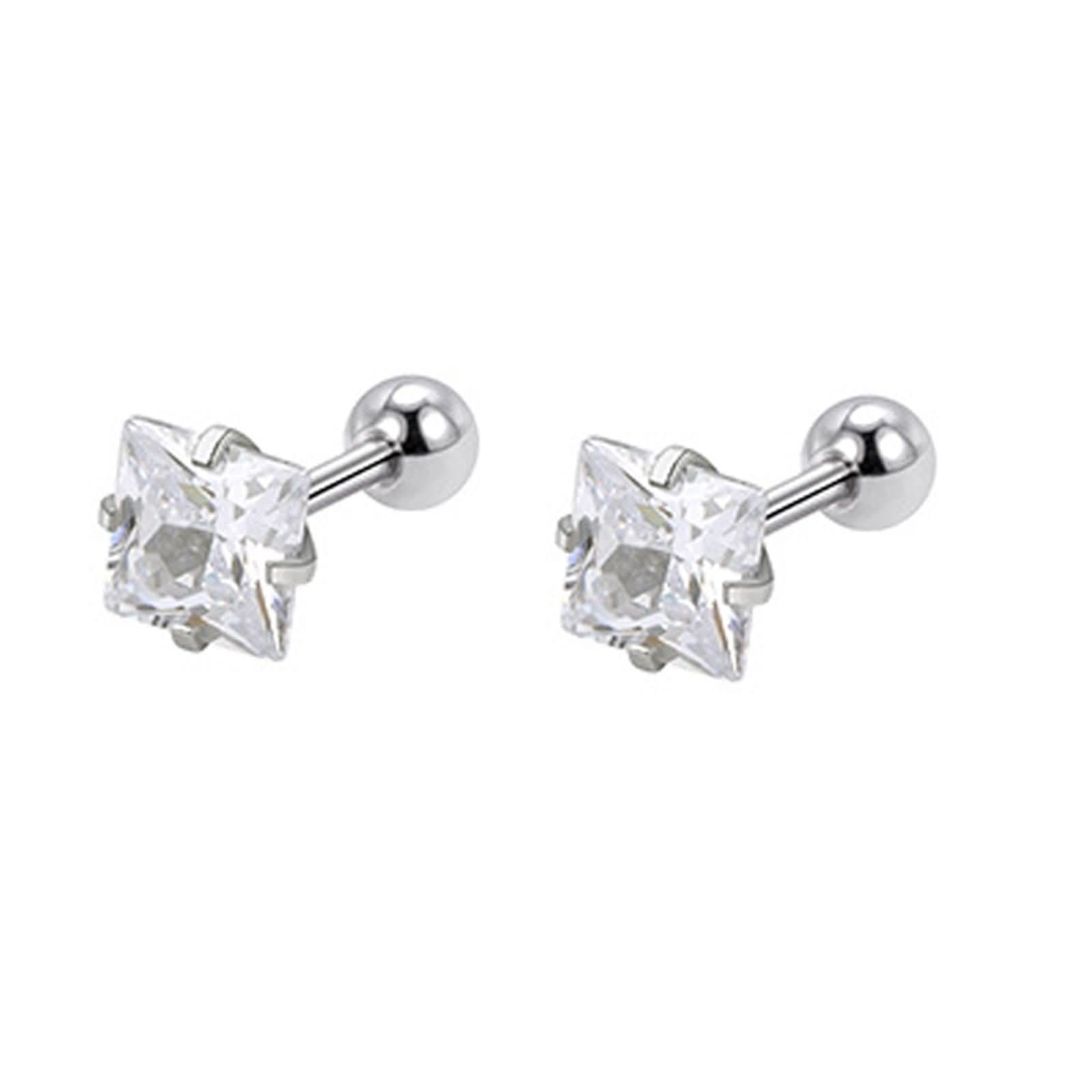 Boucles D Oreilles Femme, Femmes Acier inoxydable Clous et Puces Étoile/Oreille/Rond/Carré