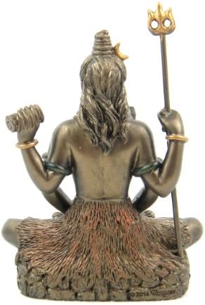 Hindu God Lord Shiva in Meditation Bronze Finish Figurine Sculpture Statue