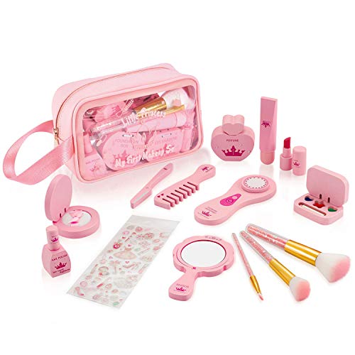NextX Kids Makeup Kit for Girl, First Princess Wooden Toys for Pretend Play, Gifts for 2+ Year Old Toddlers