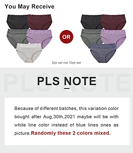 Altheanray Womens Underwear Cotton Lace Briefs Panties Bikini Ladies Hipster Underpants For Women Breathable Soft (Stripe 3 Color, L) #TOP4
