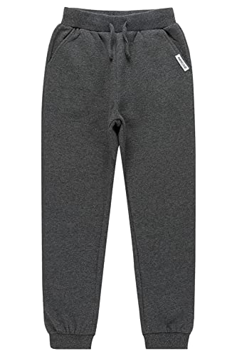 Kids Soft Brushed Fleece Jogger Sweatpants Adjustable Drawstring Casual Pants for Boys and Girls 3-12 Years